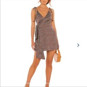 Lovers and friends Nelly brown polka dot dress Revolve